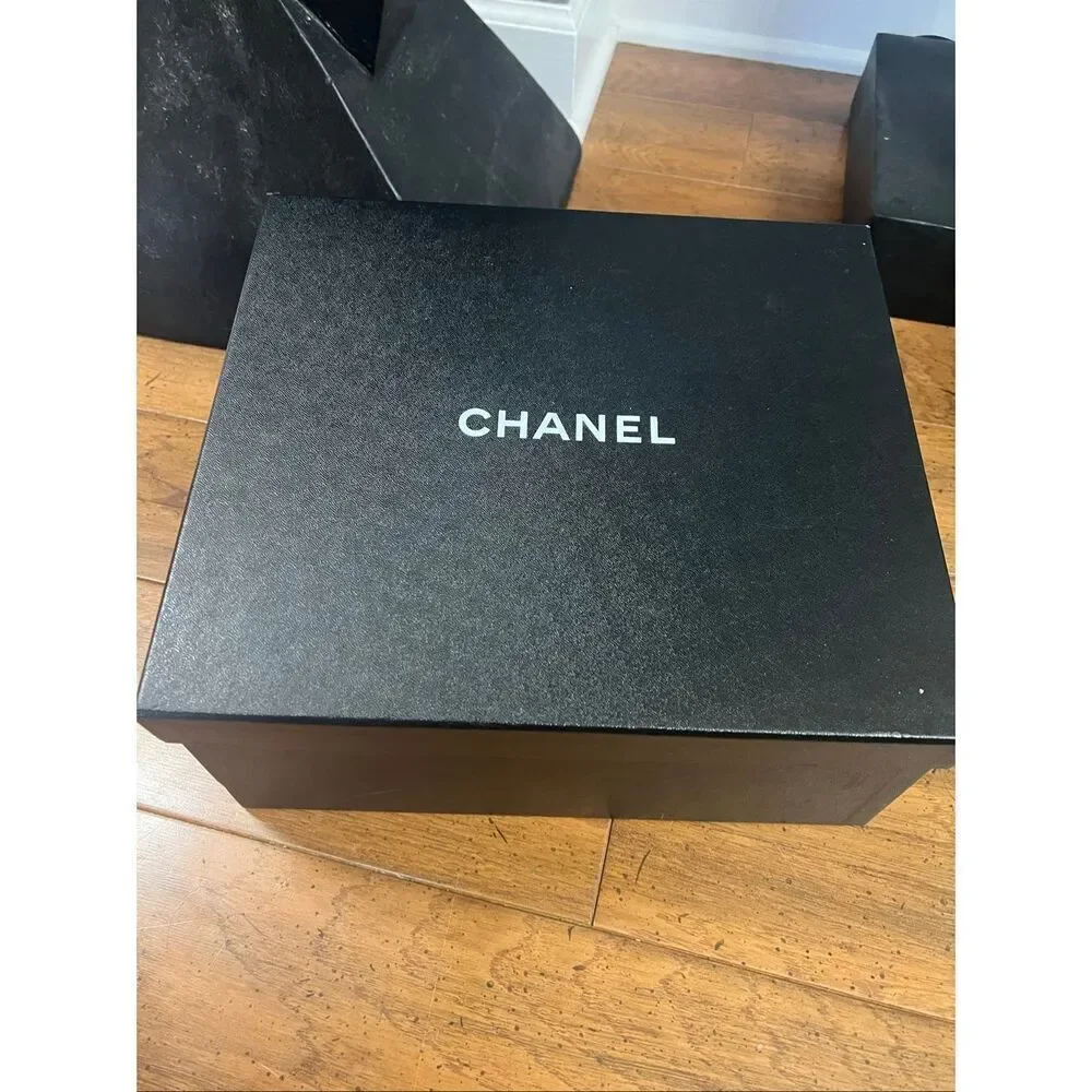 Chanel Calfskin Mesh Lycra Womens Logo High Top Sneakers size 37